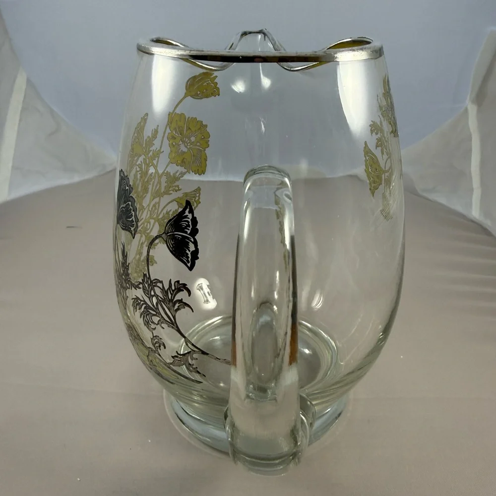 Vintage Silver City Glass Company Pitcher in Flanders Poppy Pattern